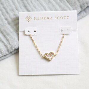 Kendra Scott Ari Heart Gold Chain Bracelet Dichroic Glass